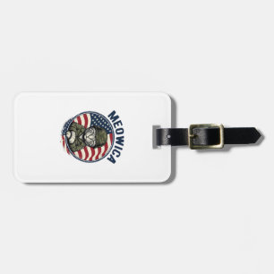 Meowica Patriotic Cat Vintage Engraving Shirt Desi Luggage Tag