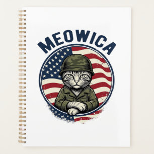 Meowica Patriotic Cat Vintage Engraving Shirt Desi Planner