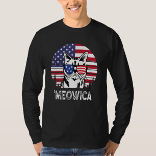 Meowica Patriotic Kitty Cat - Cat Us Flag Proud To T-Shirt