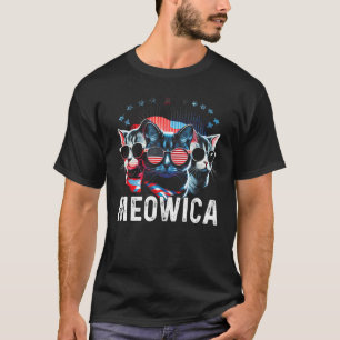 Meowica Patriotic Three Cats 4th of July Kids Amer T-Shirt
