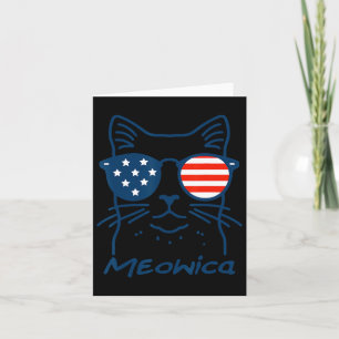 Meowica Usa merica Cat 4th Of July Funny Patriotic Card