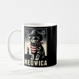 Meowica Usa merica Cat 4th Of July Funny Patriotic Coffee Mug