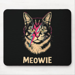 Meowie Cat Rock Music Concert Band Design On Back Mouse Pad