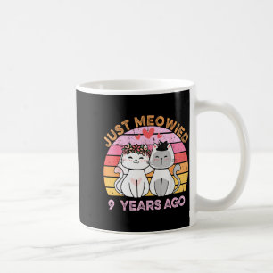 Meowied 9 Years Married Cats 9th Wedding Coffee Mug