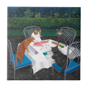 Meowjongg Ceramic Tile