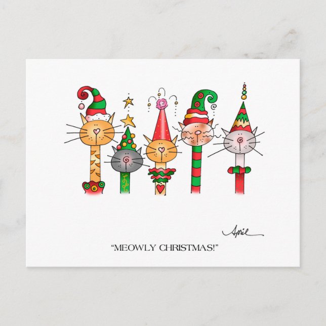 MEOWLY CHRISTMAS! Postcard (Front)