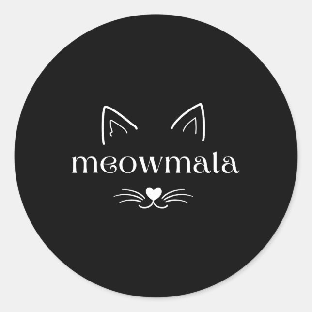 Meowmala Crazy Cat Lady  Classic Round Sticker (Front)