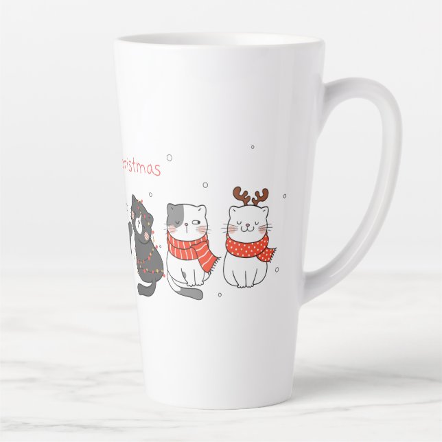Meowmy Christmas!  Latte Mug (Right)