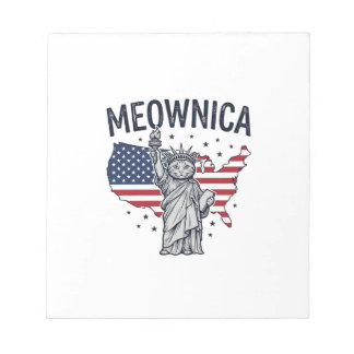 Meownica Patriotic Cat Vintage Vector Design_1 Notepad