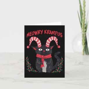 Meowry Krampus Funny Krampus Is Coming To Town Cat Card