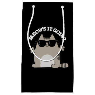 Meow's It Goin Funny Cat Pun Dark BG Small Gift Bag
