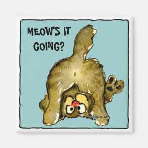 Meow's it going? Cute Cat Magnet