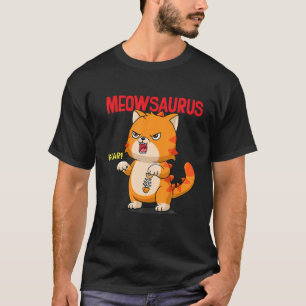 Meowsaurus Cat Dinosaur Funny Cat Lover T-Shirt