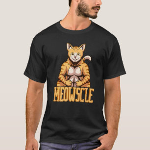 Meowscle Strong Animal Cat Weights Dumbbells T-Shirt