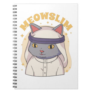 MEOWSLIM MUSLIM CARTOON CAT WEARING ARABIC GARMENT NOTEBOOK