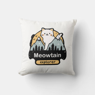 Meowtain Explorer – Cute Cat Adventure Design Cushion