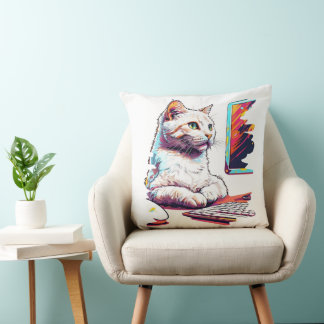 Meowtastic Coder Cushion