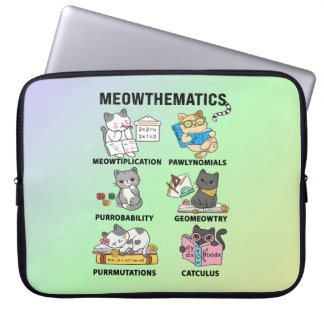 Meowthematics Funny Math Cat Puns For Math Lovers Laptop Sleeve