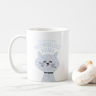 Meowvelous Glittery Glam Mama Cat Coffee Mug