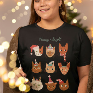 Meowy and Bright Cats in Christmas Costume Tri-Blend Shirt