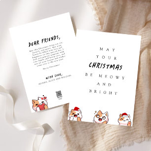 Meowy And Bright Cute Cats Christmas Greeting Holiday Card