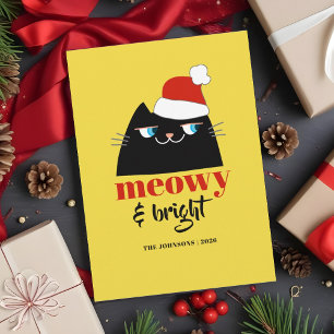 Meowy and Bright Funny Cat Christmas Holiday Card
