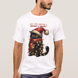 Meowy & Bright Cat Christmas Tshirt