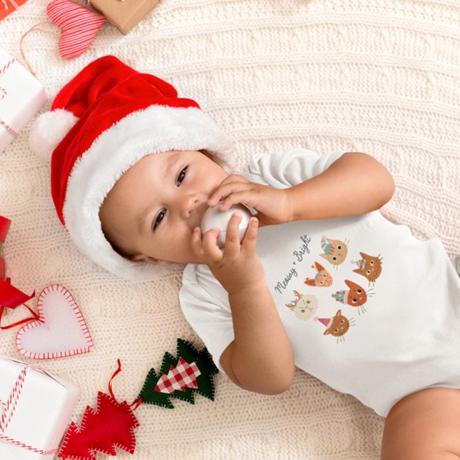 Meowy + Bright Holiday Cats Baby Bodysuit (Creator Uploaded)
