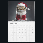 Meowy  Calendar<br><div class="desc">A royal cat wearing a santa Claus costume with a floral background ,  vintage design</div>