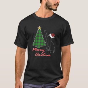Meowy Cat Christmas Tree Cute Kitten Cats Santa Ha T-Shirt