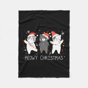 Meowy Catmas Cat Christmas Cute Cats Lover Santa H Fleece Blanket