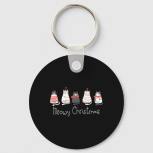 Meowy Catmas Cat Christmas Cute Cats Lover Santa H Key Ring