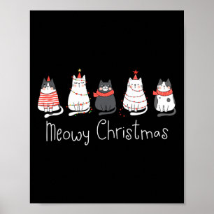 Meowy Catmas Cat Christmas Cute Cats Lover Santa H Poster