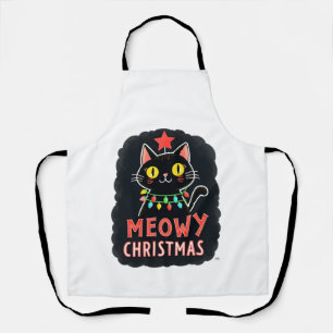 Meowy Catmas Cat Christmas Cute Kitten Cats Santa Apron