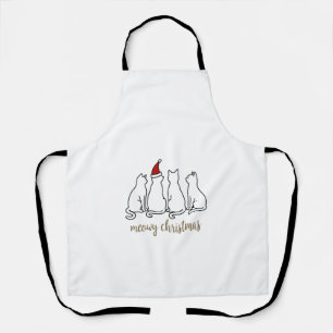 Meowy Catmas Cat Christmas Cute Kitten Cats Santa Apron