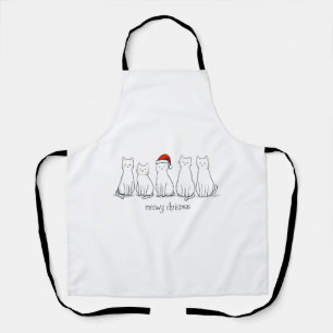 Meowy Catmas Cat Christmas Cute Kitten Cats Santa Apron