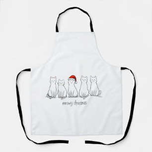 Meowy Catmas Cat Christmas Cute Kitten Cats Santa Apron