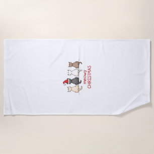 Meowy Catmas Cat Christmas Cute Kitten Cats Santa Beach Towel