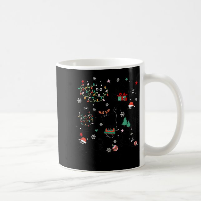 Meowy Catmas Cat Christmas Cute Kitten Cats Santa  Coffee Mug (Right)
