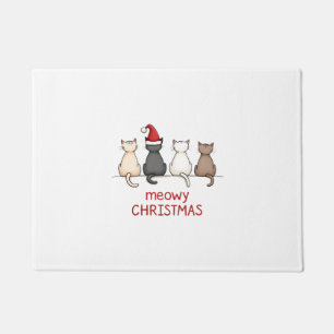 Meowy Catmas Cat Christmas Cute Kitten Cats Santa Doormat