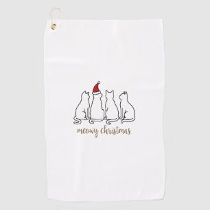 Meowy Catmas Cat Christmas Cute Kitten Cats Santa  Golf Towel