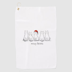 Meowy Catmas Cat Christmas Cute Kitten Cats Santa  Golf Towel