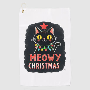 Meowy Catmas Cat Christmas Cute Kitten Cats Santa Golf Towel