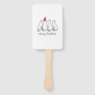 Meowy Catmas Cat Christmas Cute Kitten Cats Santa Hand Fan