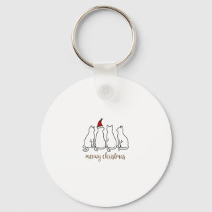 Meowy Catmas Cat Christmas Cute Kitten Cats Santa Key Ring