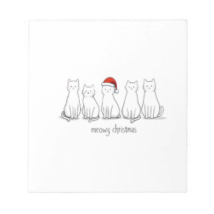 Meowy Catmas Cat Christmas Cute Kitten Cats Santa Notepad