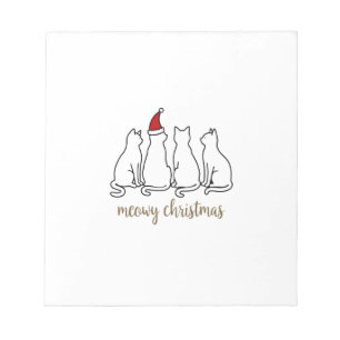 Meowy Catmas Cat Christmas Cute Kitten Cats Santa Notepad