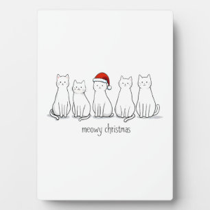 Meowy Catmas Cat Christmas Cute Kitten Cats Santa Plaque