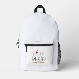 Meowy Catmas Cat Christmas Cute Kitten Cats Santa Printed Backpack