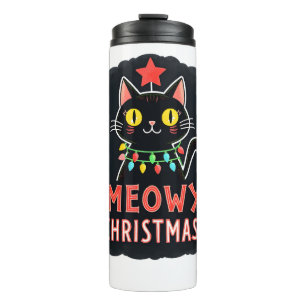 Meowy Catmas Cat Christmas Cute Kitten Cats Santa Thermal Tumbler